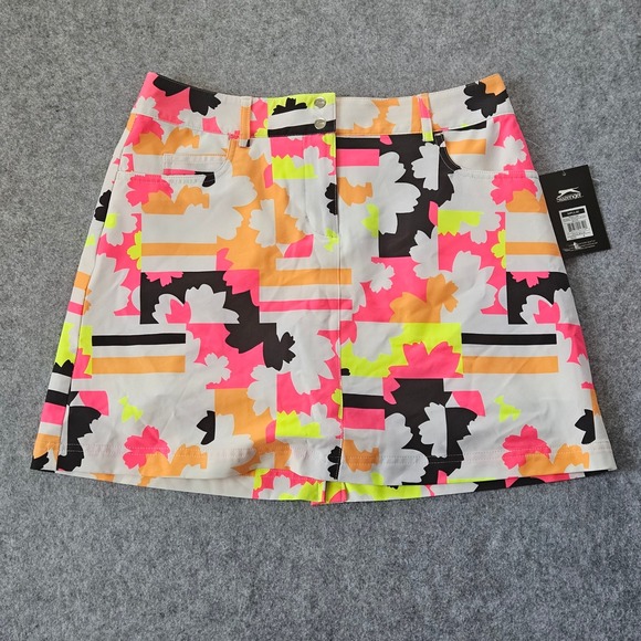 Slazenger Pants - Slazenger Impulse Floral Printed Golf Skort Neon Abstract White Pink Size 4 NEW